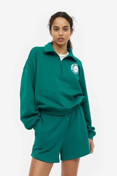Трикотажные спортивные шорты DryMove H&M, темно-зеленый