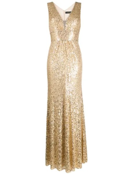 Jenny Packham платье макси Cygnet с пайетками, золотой