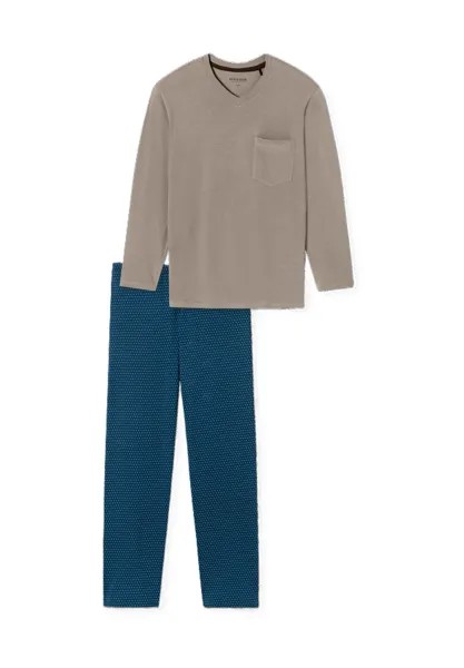 Мужская пижама Comfort Essentials с накладным нагрудным карманом SCHIESSER, цвет Braungrau