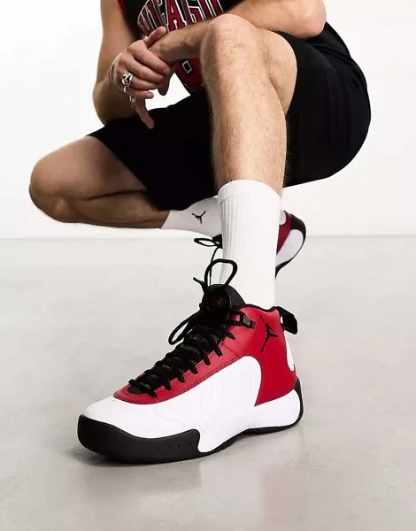 Кроссовки Jordan Jumpman Pro белого и красного цвета для спортзала