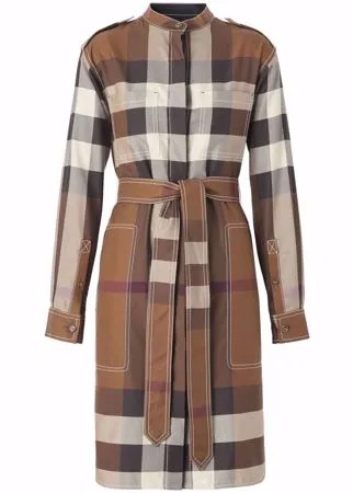 Burberry платье-рубашка в клетку