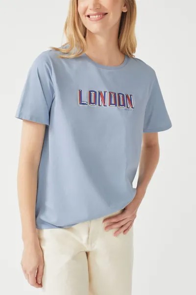 Розовая футболка London с круглым вырезом и принтом Radley, синий