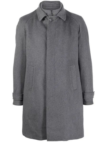 Corneliani многослойное пальто с потайной застежкой, серый