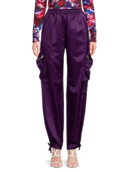 Атласные брюки-карго Kenzo, цвет Prune