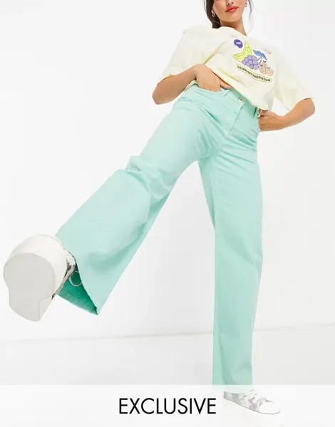 COLLUSION - x014 - Очень широкие джинсы мятно-зеленого цвета в стиле 90-х
