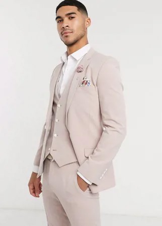 Лилово-бежевый супероблегающий пиджак ASOS DESIGN wedding-Фиолетовый