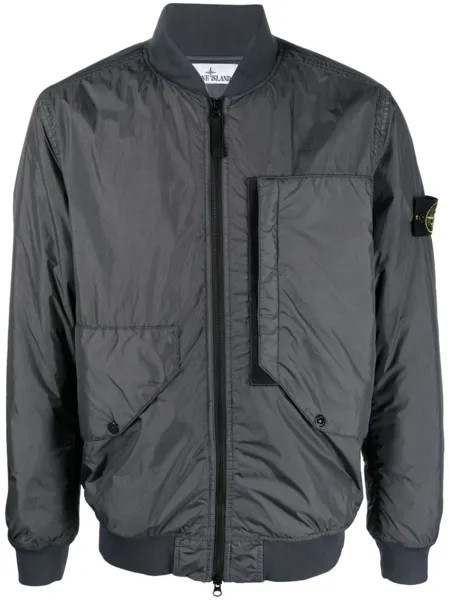 Stone Island бомбер со вставками, серый