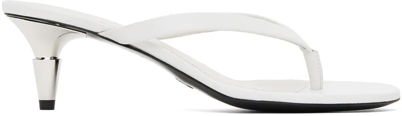 Белые шлепанцы на каблуке с шипами Proenza Schouler