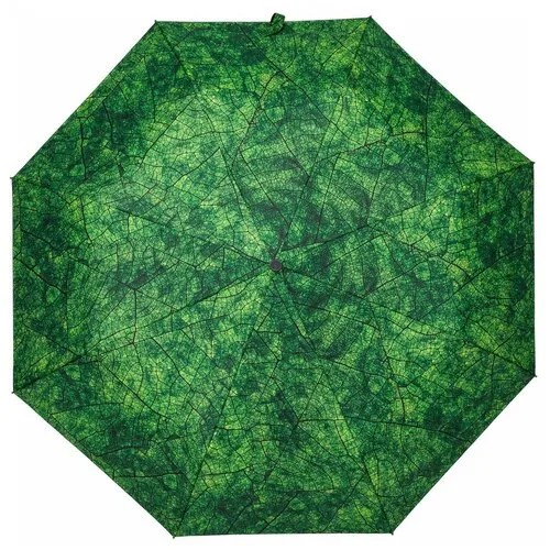 Мини-зонт Принтэссенция, автомат, 3 сложения, купол 95 см., 8 спиц, чехол в комплекте, зеленый