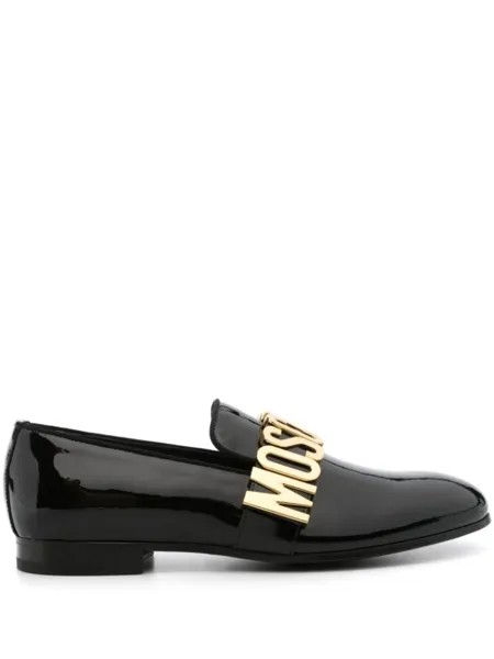 Moschino лоферы с логотипом, черный