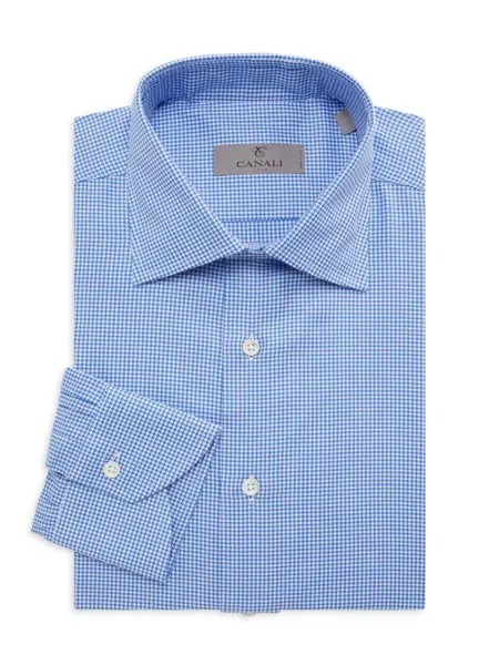 Спортивная рубашка Modern Fit с узором «гусиные лапки» Canali, синий