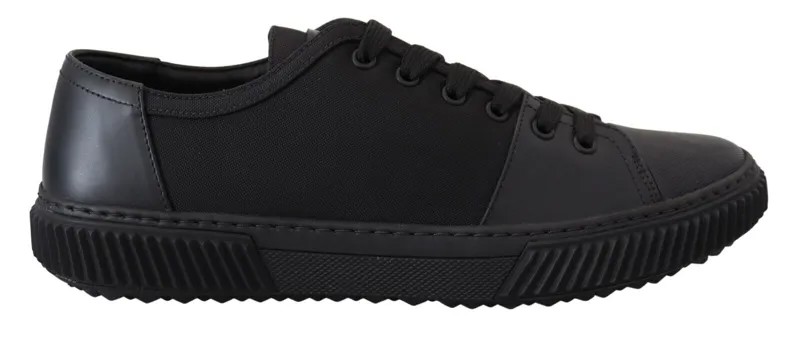 PRADA Мужская обувь Черные нейлоновые низкие кроссовки на шнуровке EU41 / US8 770usd