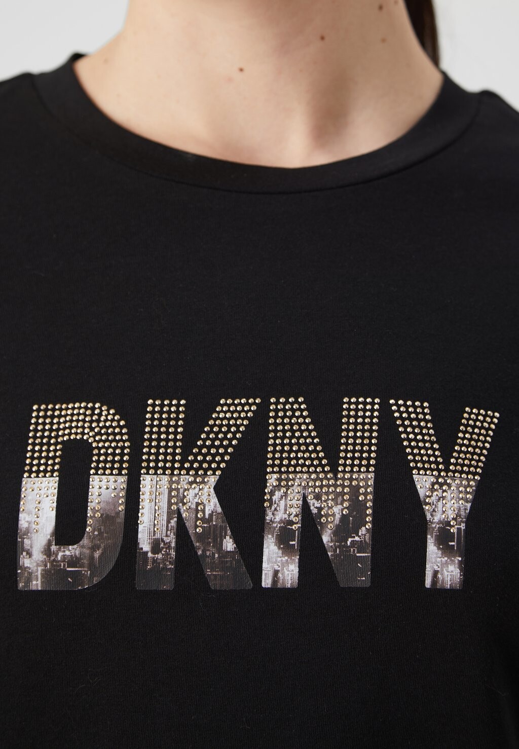 Футболка с набивным рисунком DRIP DKNY, черный