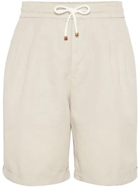 Brunello Cucinelli шорты-бермуды с кулиской, нейтральный цвет