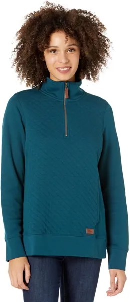 Стеганый свитшот с молнией 1/4. Пуловер с длинными рукавами. L.L.Bean, цвет Deep Admiral Blue