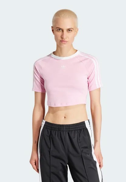 Футболка с принтом 3 STRIPE adidas Originals, цвет true pink