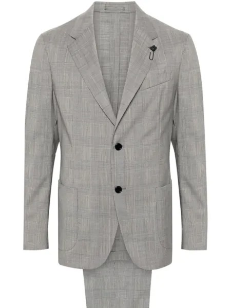 Lardini шерстяной костюм в клетку Prince of Wales, черный