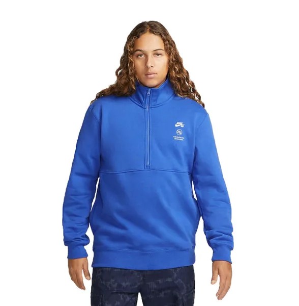 Куртка Nike SB x Fly Streetwear 1/2 Zip Fleece Skate Top 'Blue', синий