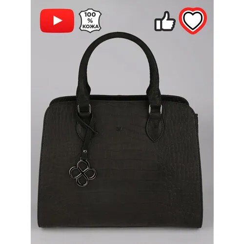 Сумка  тоут GIORGIO FERRETTI повседневная, натуральная кожа, черный