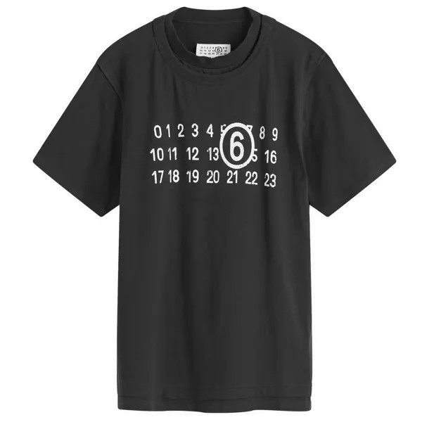 Футболка Mm6 Maison Margiela Number Logo T-Shirt, черный