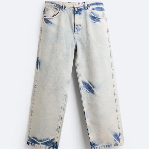 Джинсы Zara Faded Baggy-fit, небесно-голубой