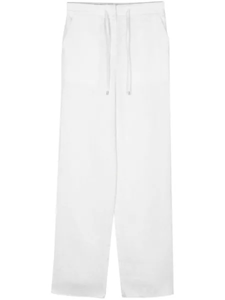 Lardini прямые брюки из смесового льна, нейтральный цвет