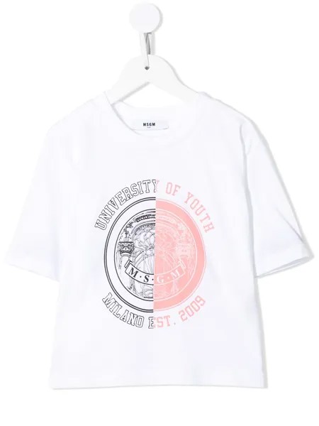 MSGM Kids укороченная футболка с логотипом