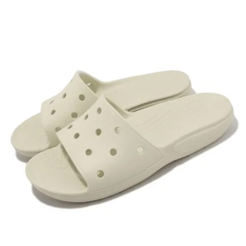 Crocs Classic Slide Bone Бежевые мужские повседневные сандалии унисекс Тапочки 206121-2Y2