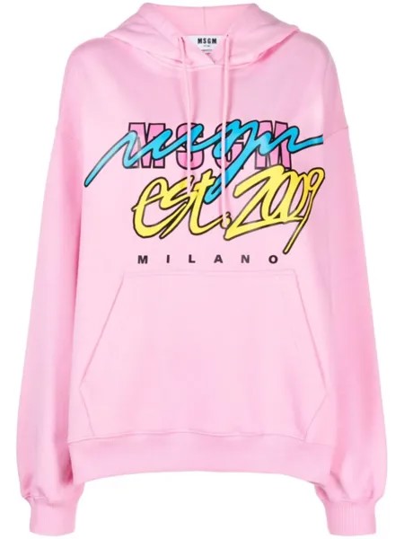 MSGM худи с графичным принтом, розовый