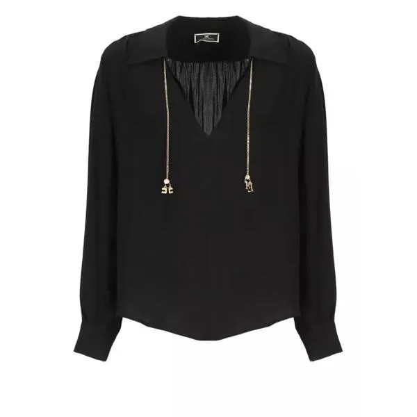 Футболка viscose shirt Elisabetta Franchi, черный