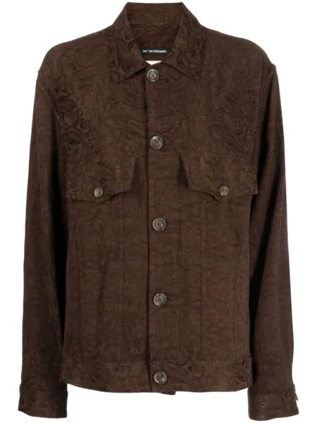 Song For The Mute paisley-jacquard shirt jacket, коричневый