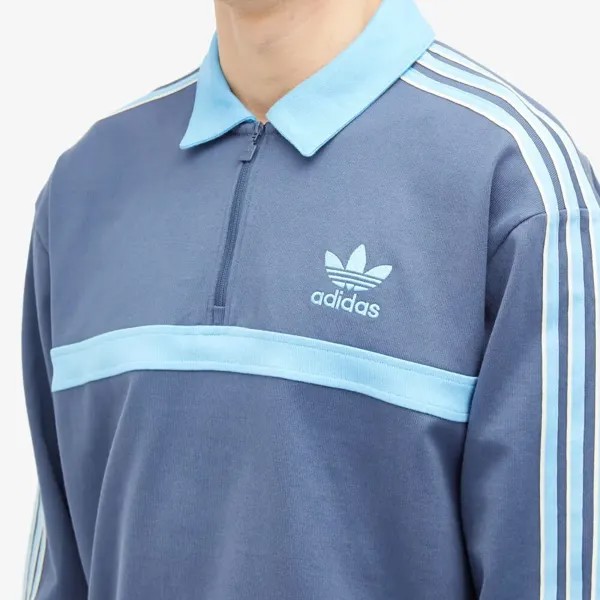 Adidas Толстовка с воротником, синий
