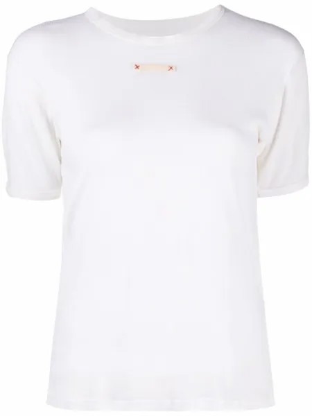 Maison Margiela футболка с нашивкой, белый