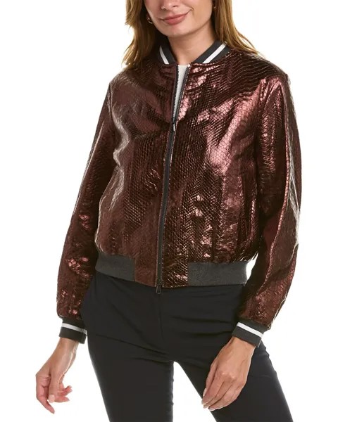 Кожаная куртка Brunello Cucinelli, мультиколор