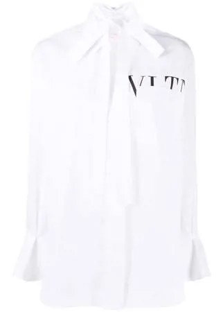Valentino поплиновая рубашка с логотипом VLTN