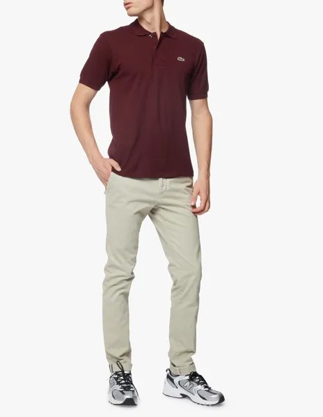 Поло классического кроя меланжевого цвета. Lacoste, красный