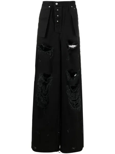 VETEMENTS широкие джинсы с эффектом потертости, черный