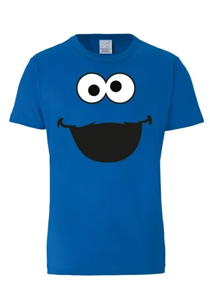 Футболка Logoshirt Sesamstraße Krümelmonster Gesicht, синий