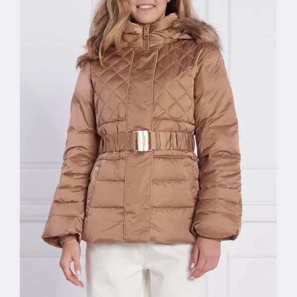Пуховик Laurie классического кроя Guess, коричневый