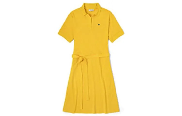 Платье с короткими рукавами женское желтое Lacoste