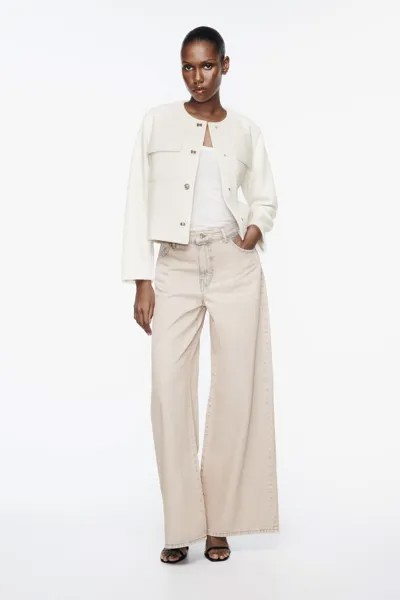 Мягкая куртка ZARA, экру