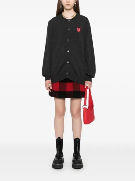 Comme Des Garçons Play шерстяной кардиган с сердечками, серый