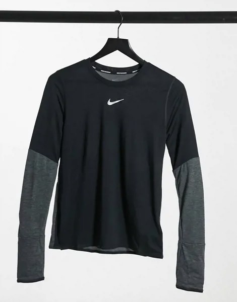 Черный лонгслив Nike Running Runway-Черный цвет