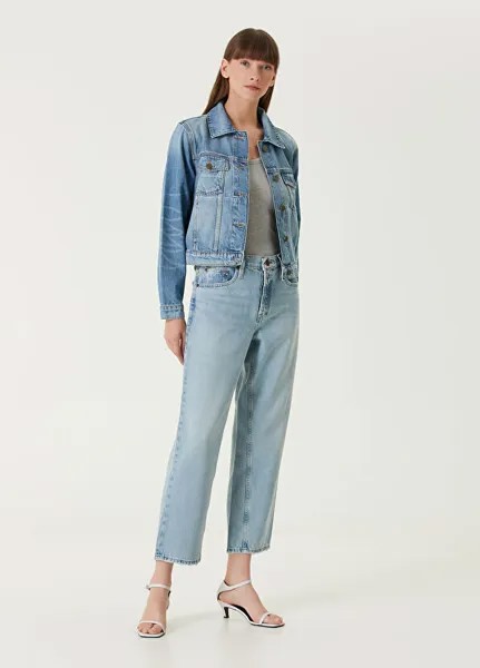 Прямые джинсы с напуском Frame Denim, голубой