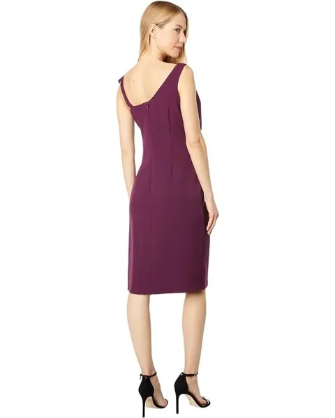 Платье MARINA Bow Shoulder Sheath, цвет Eggplant