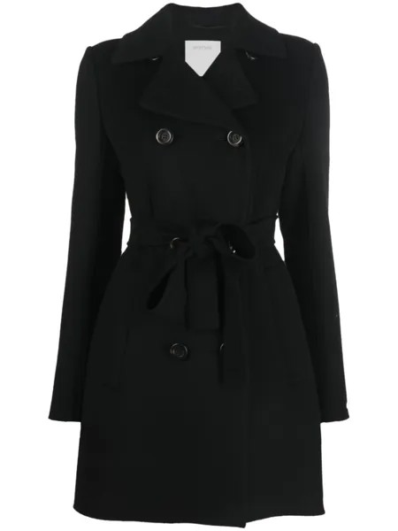 Sportmax шерстяное двубортное пальто, черный