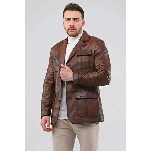 Пиджак , размер 2XL, коричневый