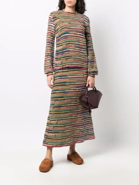 Chloé шерстяной джемпер в разноцветную полоску, красный