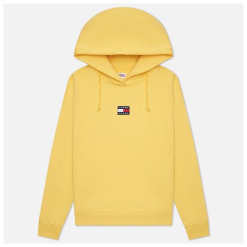Женская толстовка Tommy Jeans Tommy Center Badge Hoodie жёлтый , Размер L