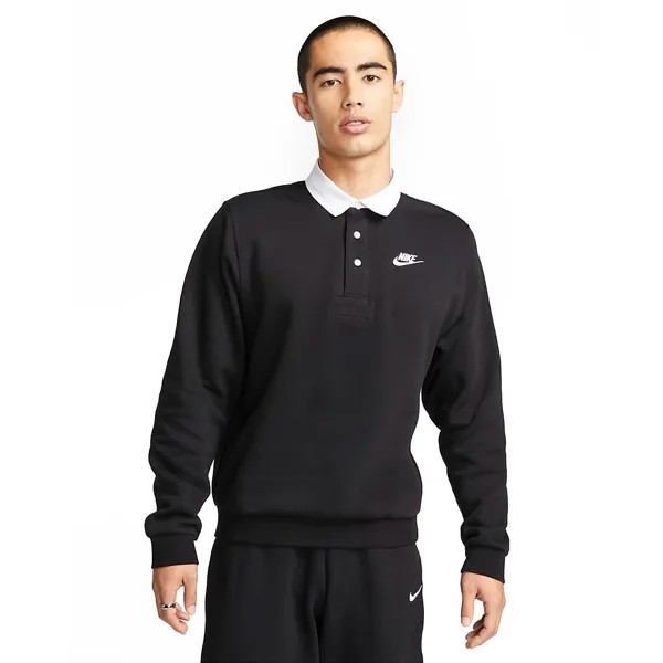 Джемпер Nike Club Fleece Men's Padded Long Sleeve Lapel, черный/белый